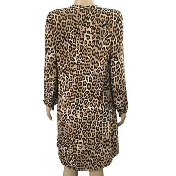 Chico's Women's Dress Size 00= 2 Brown Animal Print Lightweight Shift Short - Picture 5 of 8